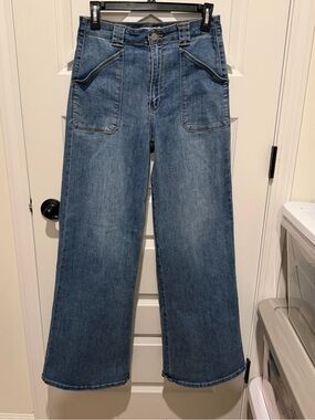 JBD Wide Leg High Rise Women's Jeans in Medium Blue